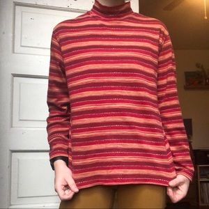 $5 SALE! Vintage Mockneck Striped Shirt